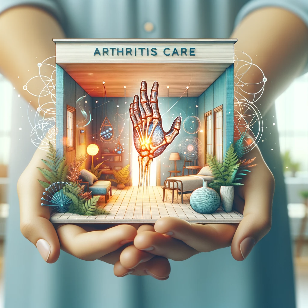 A serene and welcoming chiropractic clinic, embodying a sense of hope and healing, with a focus on arthritis care. The image should convey warmth, expertise, and a personalized approach to health and wellness.