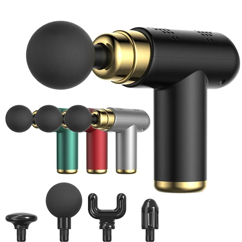 Portable Mini Massage Gun Pistol Facial Massager For Body Neck Deep Tissue Muscle Relaxation Gout Pain Relief Body Massager